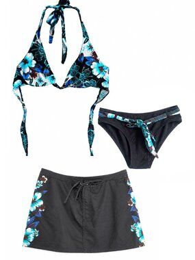 Coco Reef 32/34DD Top, Belted Bikini Bottom & Swim Skort